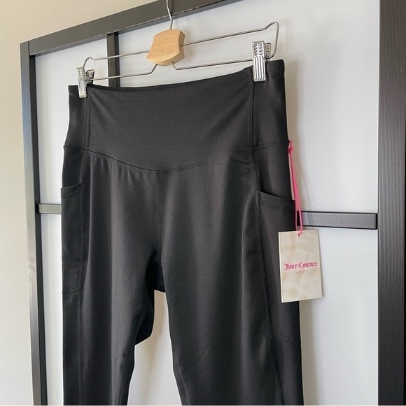 [XL] NWT Juicy Couture Sport Black Cropped Activewear Leggings Women’s Casual - Picture 7 of 13